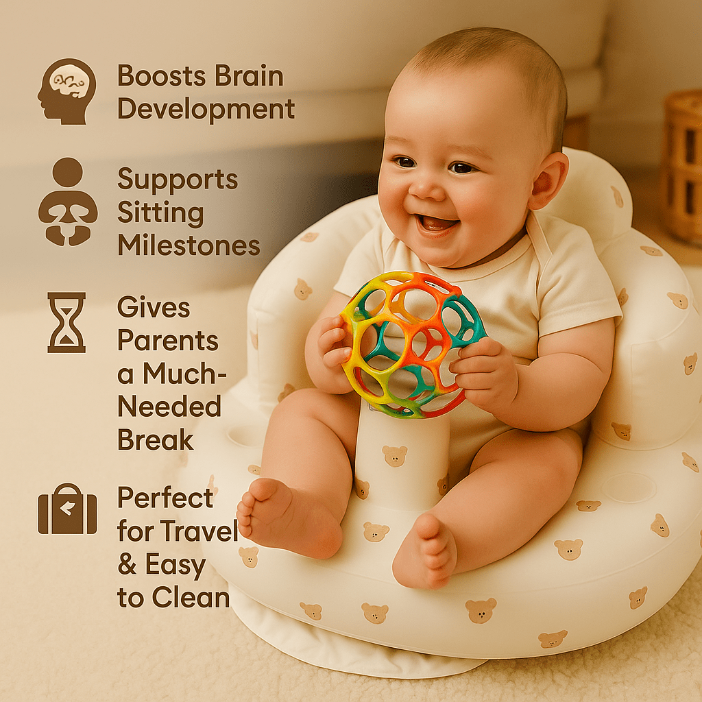 Baby Floor Seat Ergonomic Padded Machine-Washable Cover