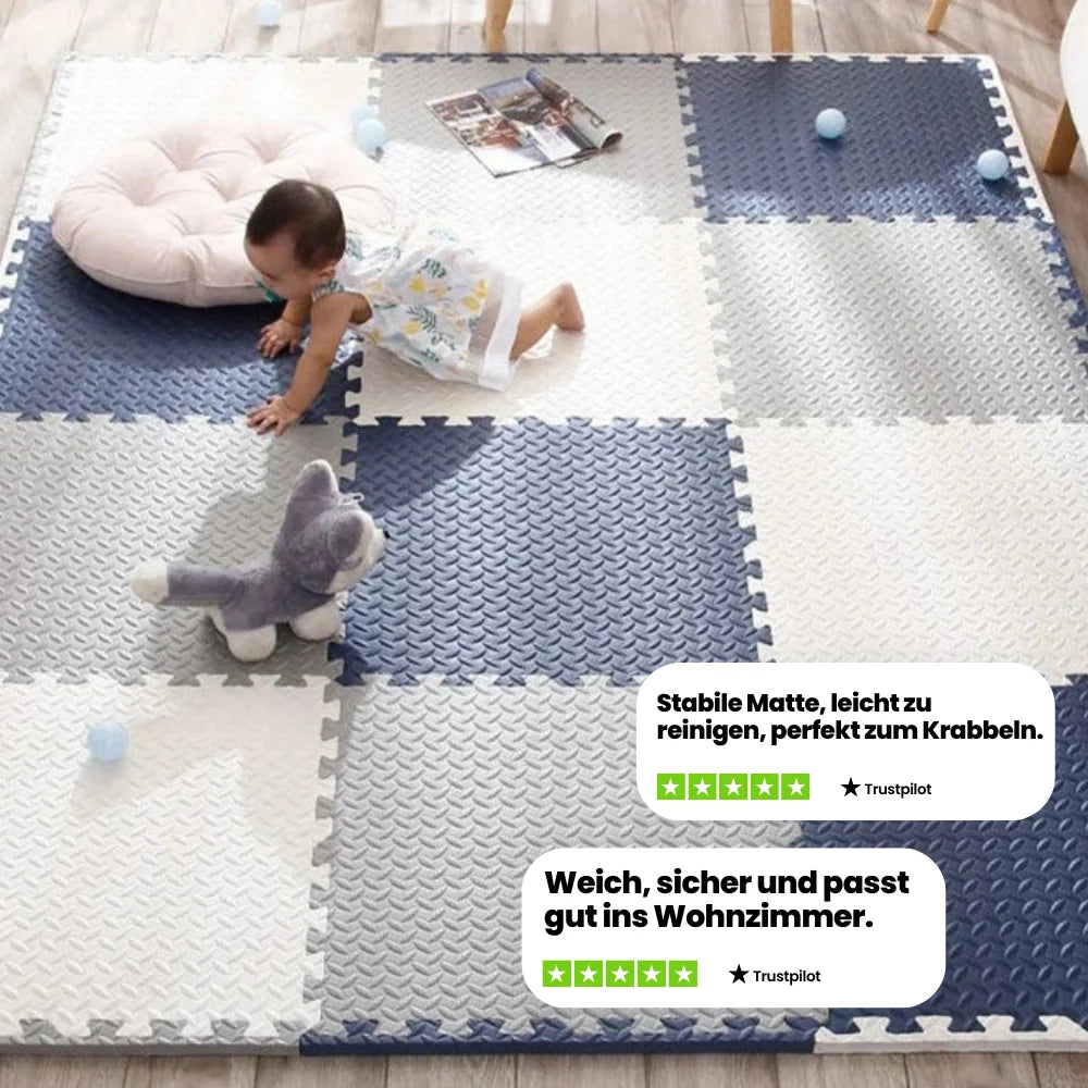 Baby Play Mat Cushioned Shock-Absorbing Interlocking Set of 12