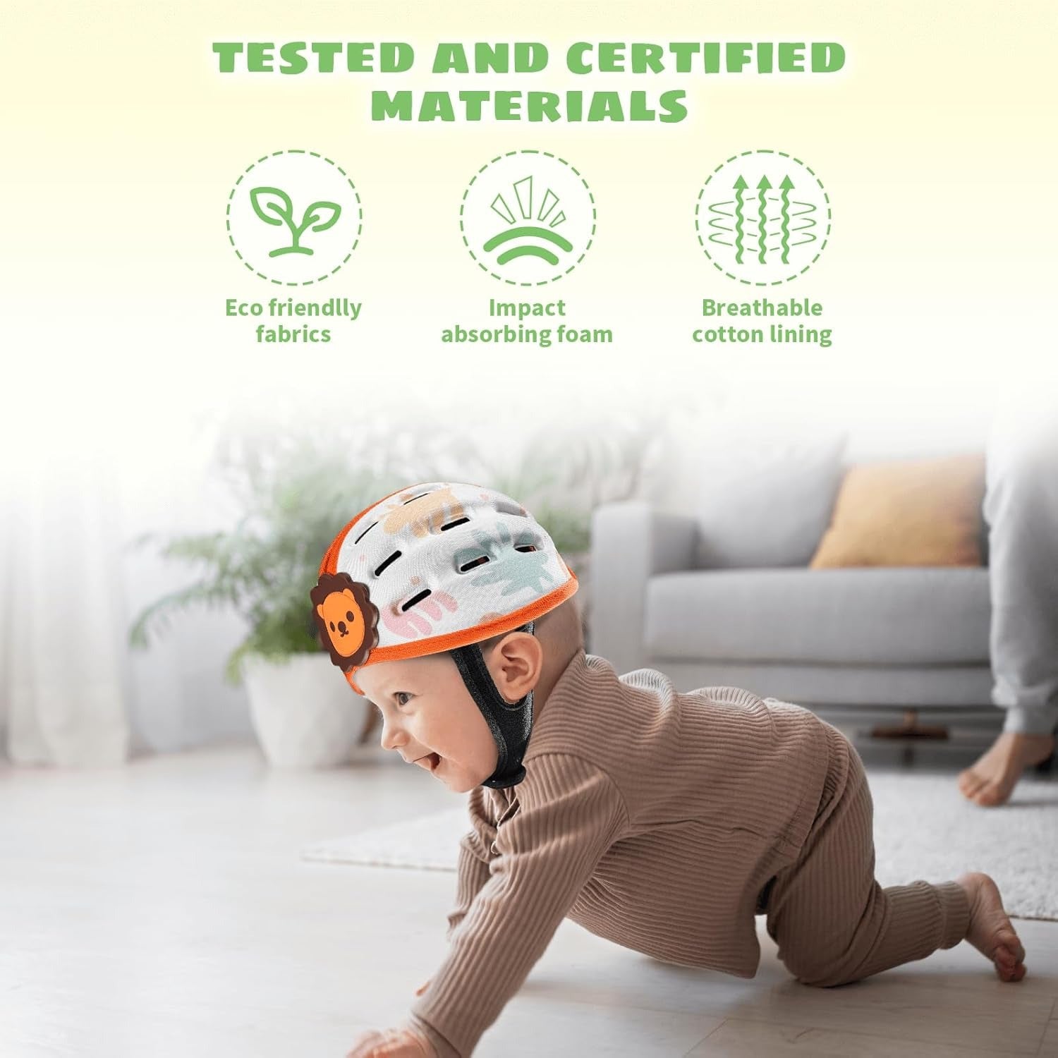 Baby Safety Helmet 360-Degree Breathable Adjustable Strap