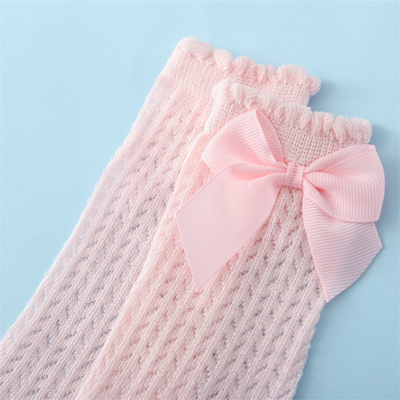 Baby Socks Eyelet Knit Soft Cotton Long Fit