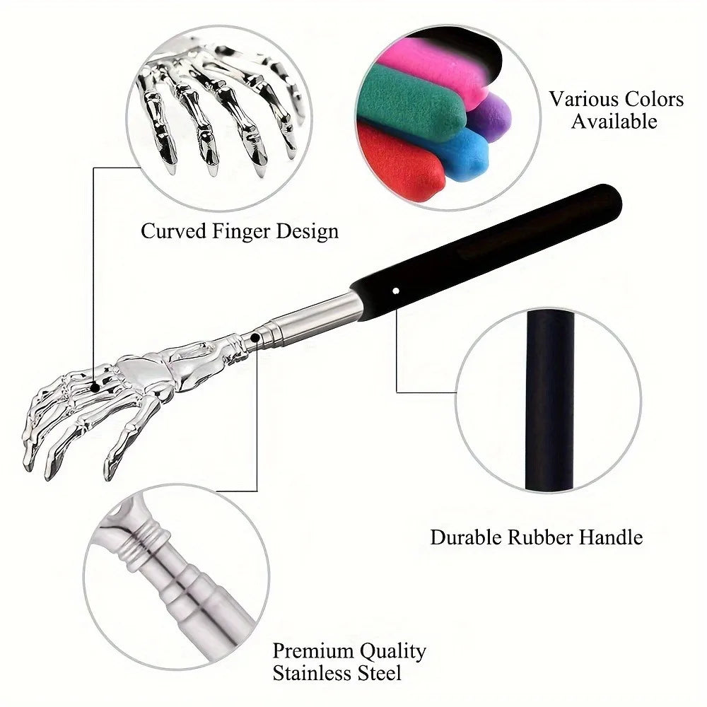 Back Scratcher Telescopic Stainless Steel Tip Foldable