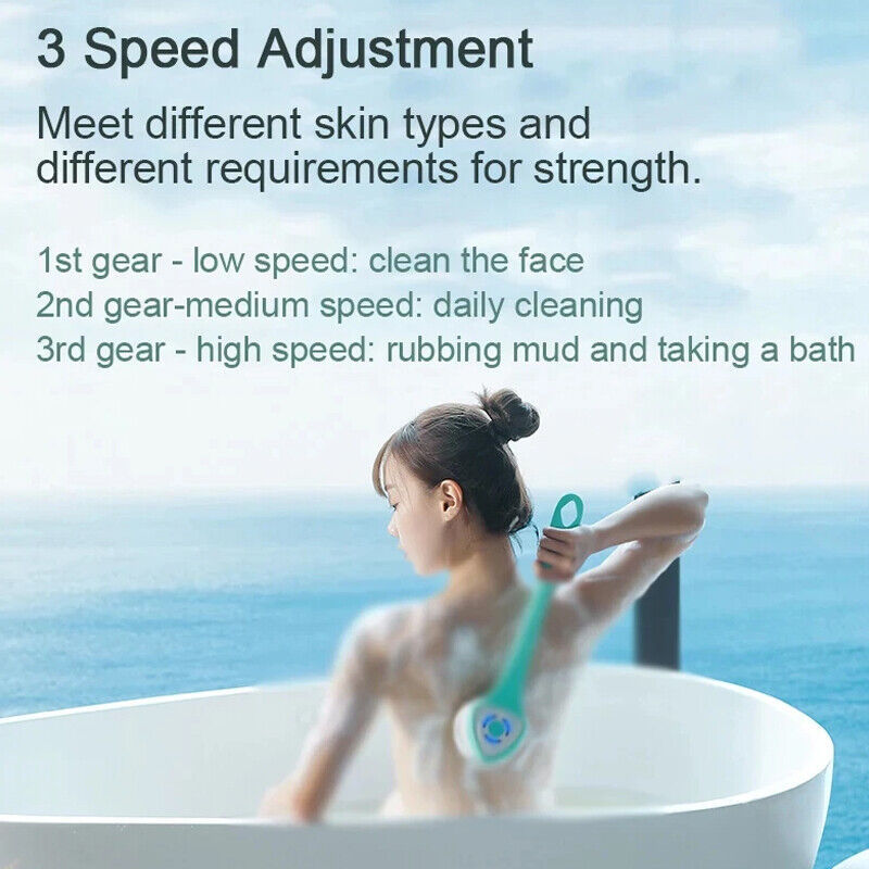 Back Scrubber Brush Rotating Head & Ergonomic Handle
