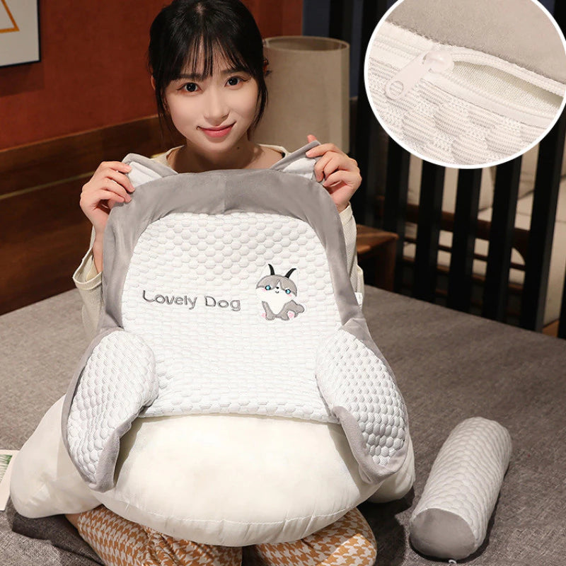 Back Support Pillow Ergonomic Triangle Removable Cotton Cover