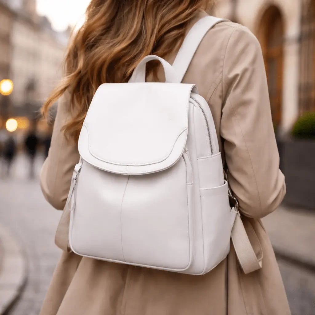 Backpack Anti-Theft Hidden Zipper Embossed PU Leather