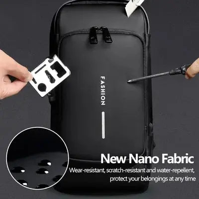 Backpack Cut-Resistant Fabric RFID Protection & USB Port
