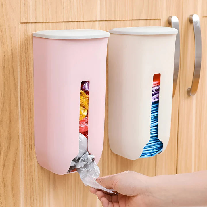 Bag Dispenser Wall-Mounted One-Hand Access Self-Adhesive & Screw Mount