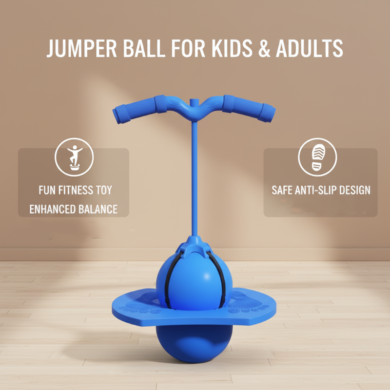 Balance Jump Ball Removable Foam Handles & Textured Non-Slip Platform