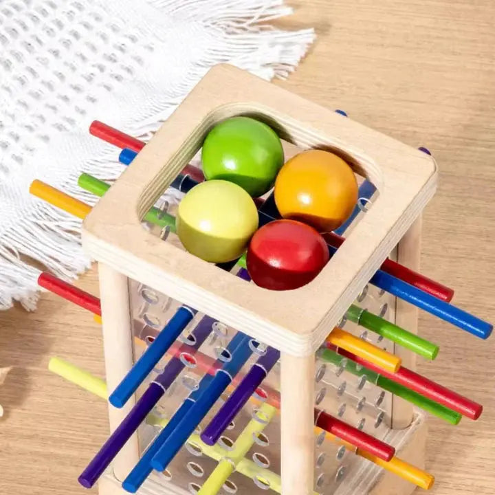 Ball Tower Game Wooden Colorful Sticks & Balls