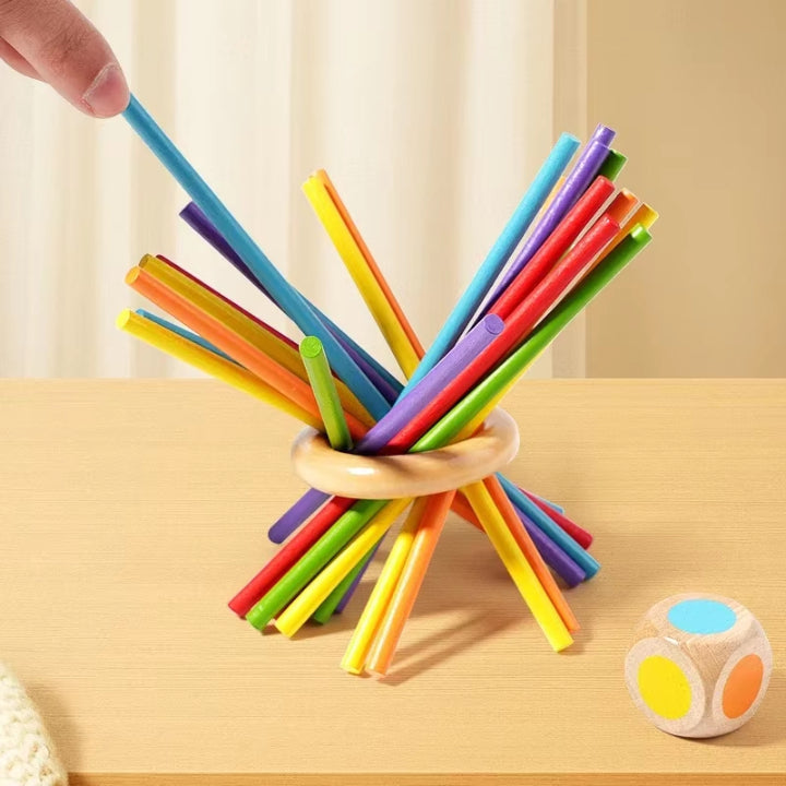 Ball Tower Game Wooden Frame Fine Motor Skills