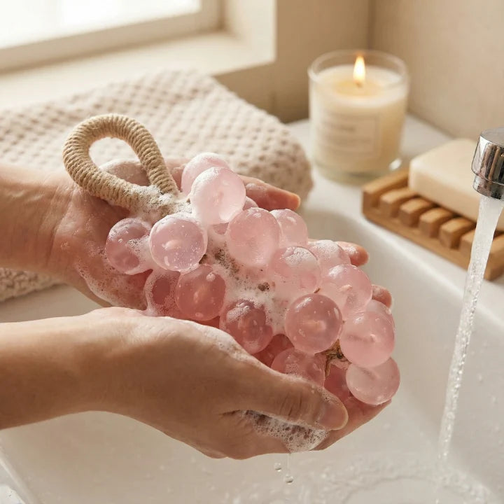 Bar Soap Glycerin Grape Shape With Hanging Loop