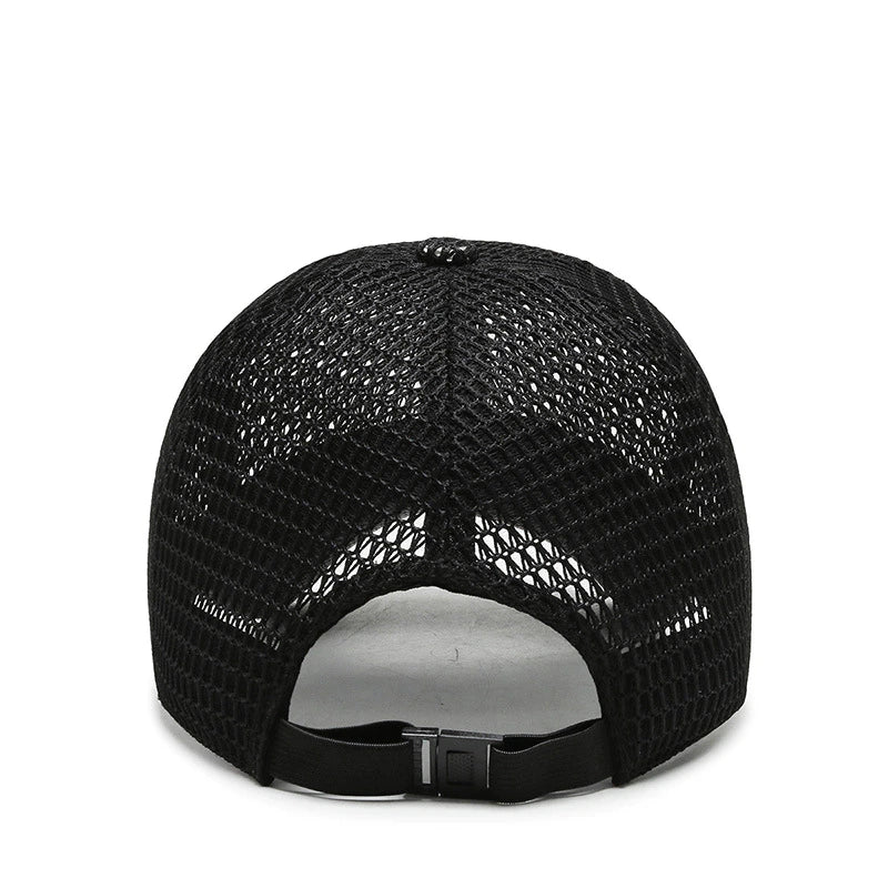 Baseball Cap Full Mesh Breathable Adjustable Snapback Deep Visor