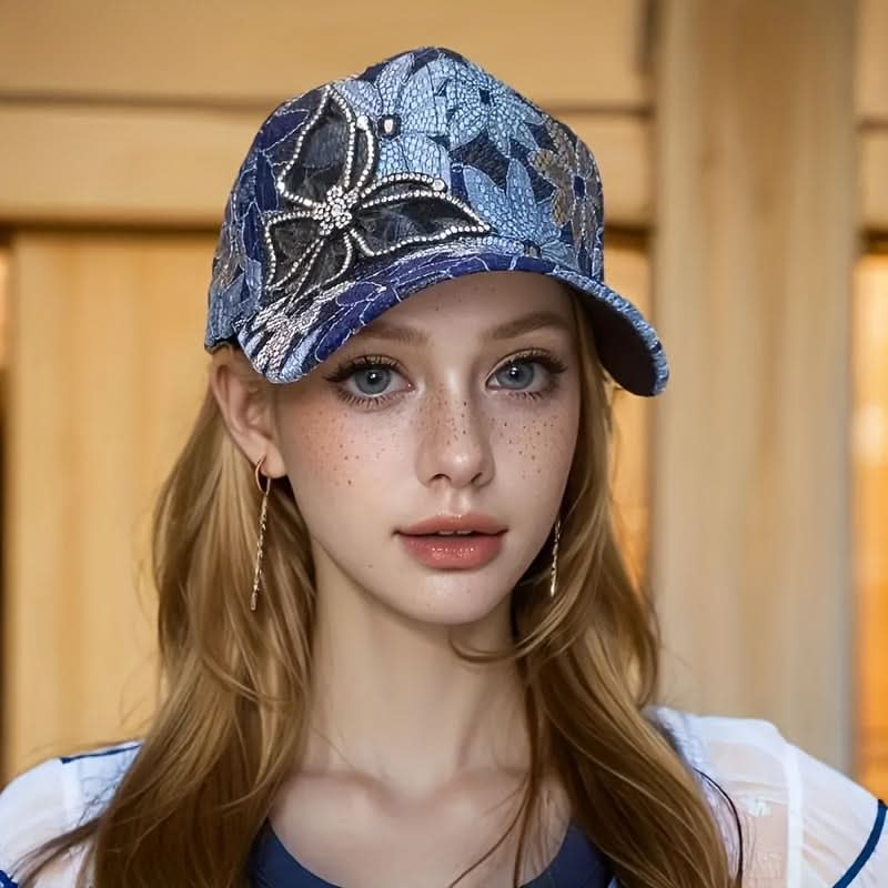 Baseball Cap Sequin Butterfly Breathable Mesh Adjustable Fit