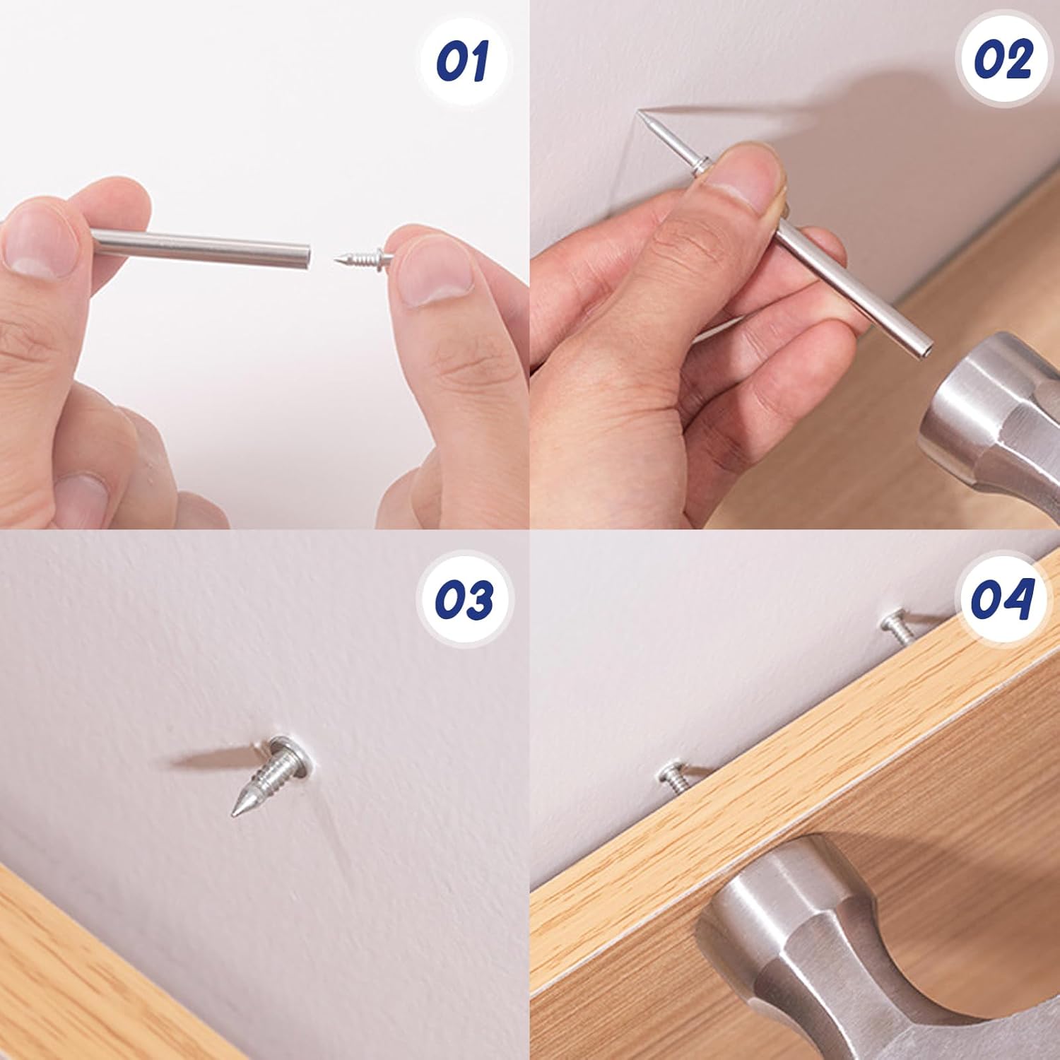 Baseboard Nail Set Double-Head Galvanized Steel 100 Piece