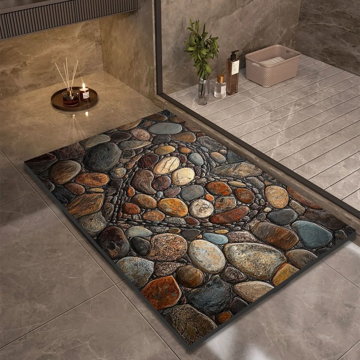 Bath Mat Diatomaceous Earth Quick-Drying Non-Slip Base