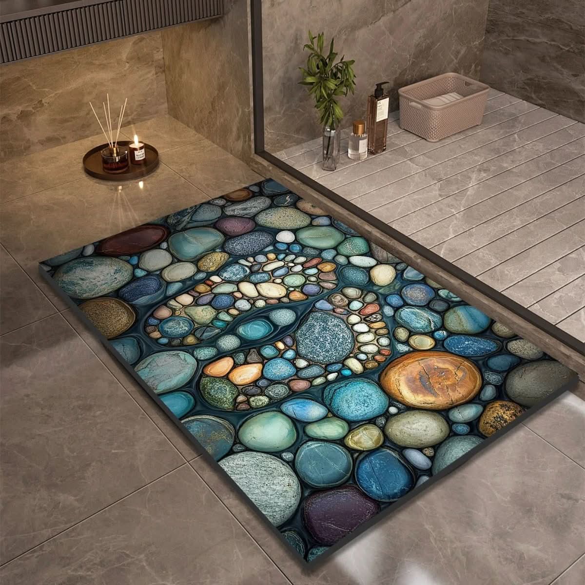 Bath Mat Diatomaceous Earth Quick-Drying Non-Slip Base