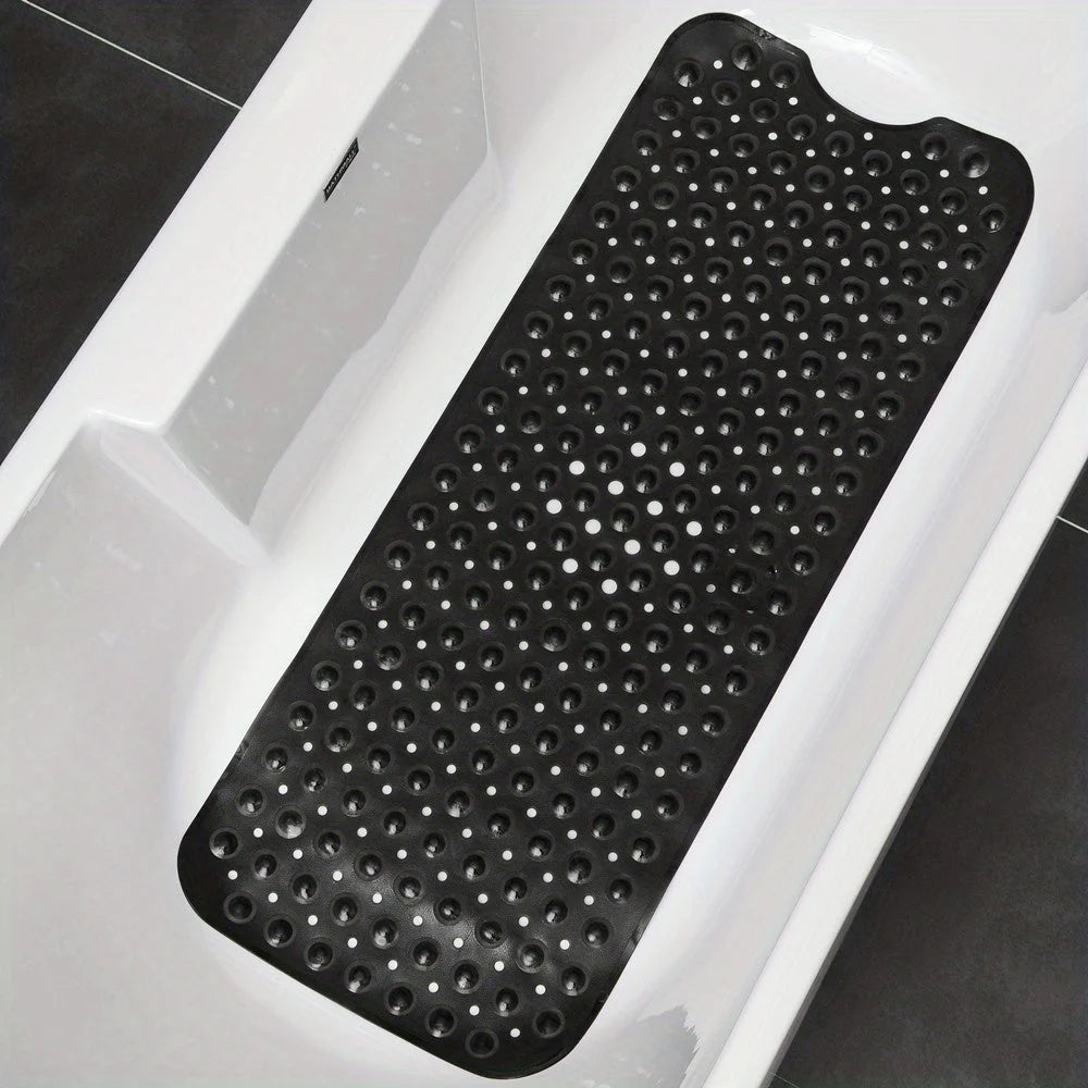 Bath Mat Extra-Long Non-Slip Suction Cups & Drain Holes