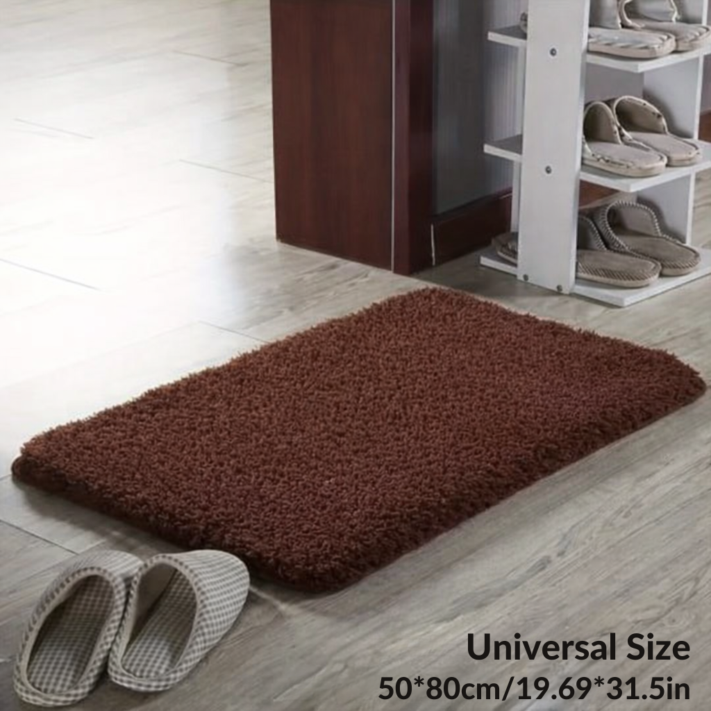 Bath Mat Extra-Thick Plush Microfiber Anti-Slip Backing & Quick-Drying