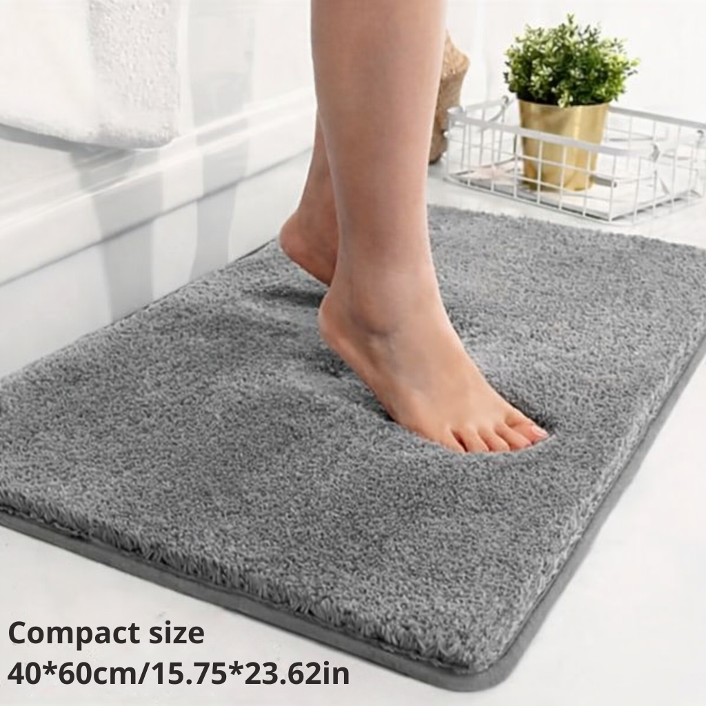 Bath Mat Extra-Thick Plush Microfiber Anti-Slip Backing & Quick-Drying
