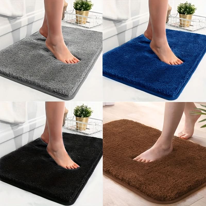 Bath Mat Extra-Thick Plush Microfiber Anti-Slip Backing & Quick-Drying