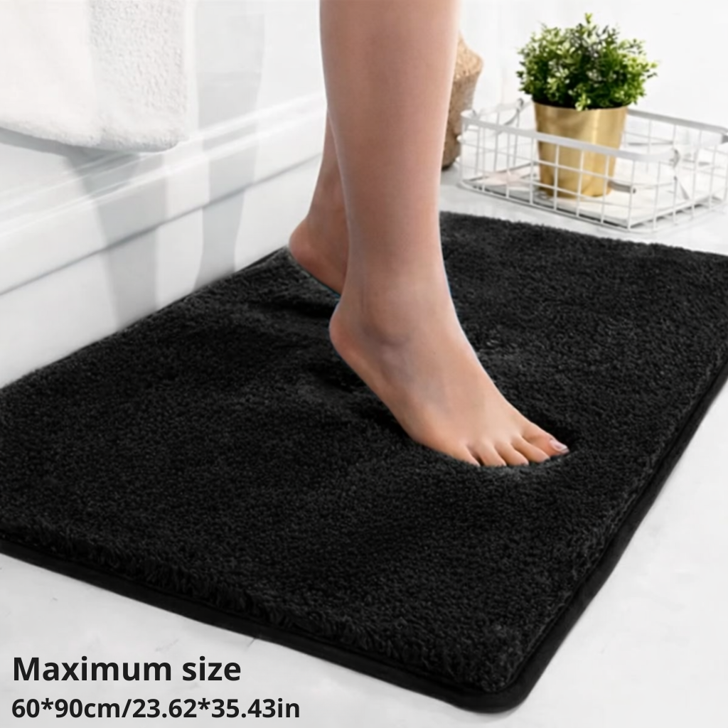 Bath Mat Extra-Thick Plush Microfiber Anti-Slip Backing & Quick-Drying