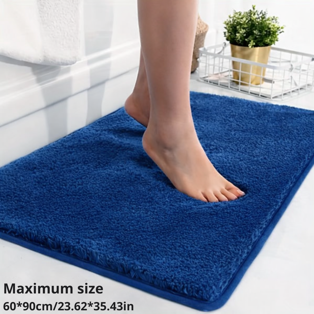 Bath Mat Extra-Thick Plush Microfiber Anti-Slip Backing & Quick-Drying