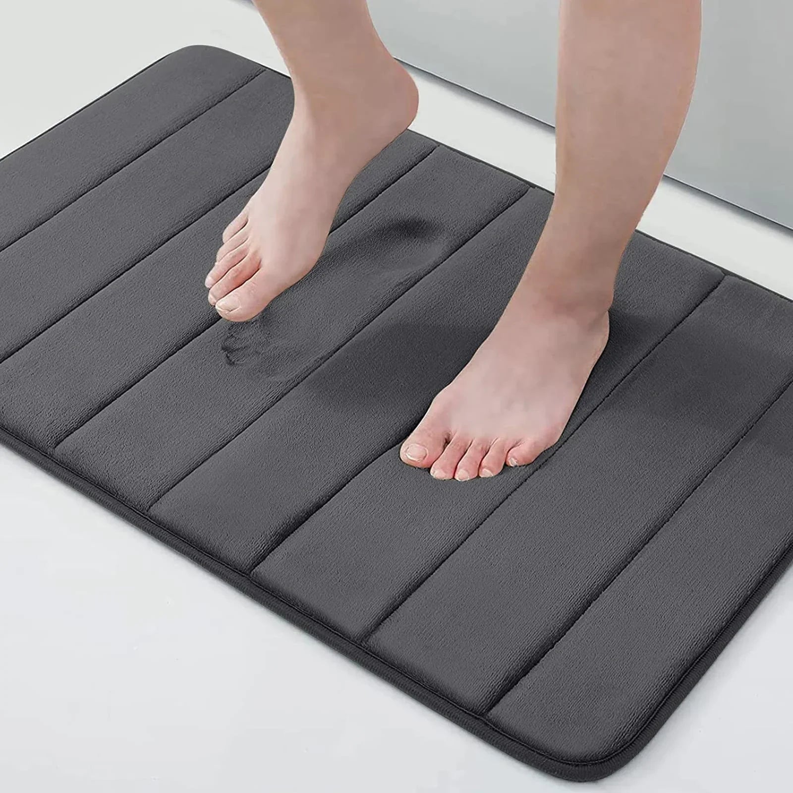 Bath Mat Memory Foam Microfiber Non-Slip Backing