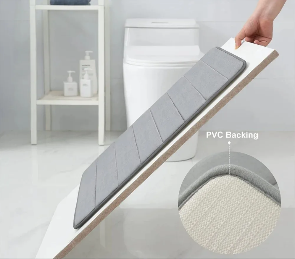 Bath Mat Memory Foam Microfiber Non-Slip Backing