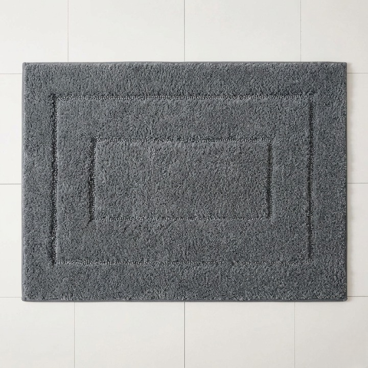 Bath Mat Microfiber Velour Double Frame Non-Slip Backing