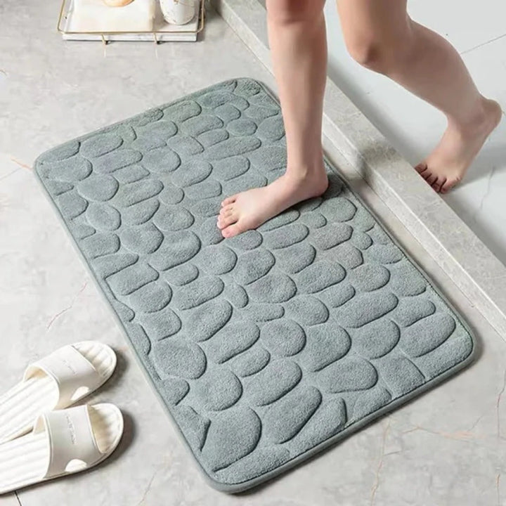 Bath Mat Pebble-Embossed Memory Foam Non-Slip