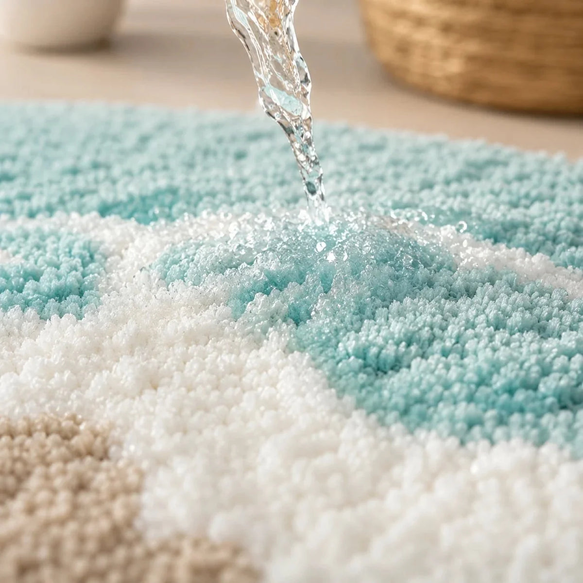Bath Mat Quick-Drying Microfiber Non-Slip Backing & Machine Washable
