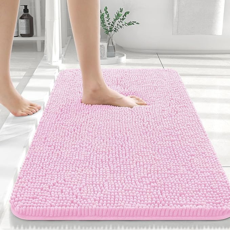 Bath Mat Super-Soft Chenille Extra Absorbent & Non-Slip Backing