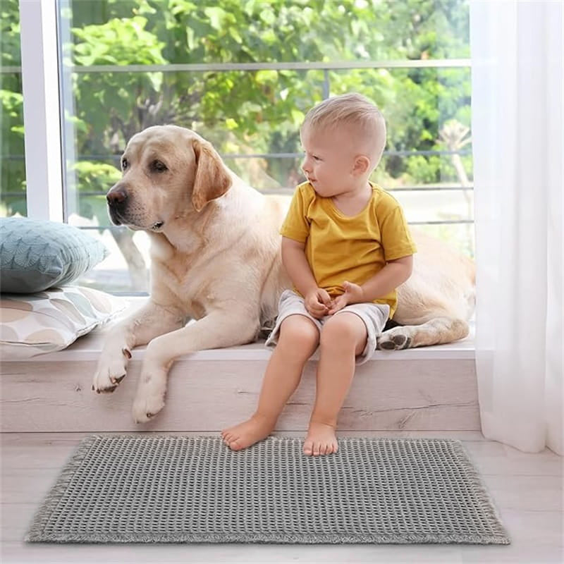 Bath Mat Waffle Texture Super Absorbent Non-Slip Backing