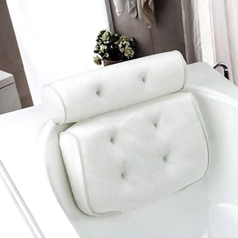 Bath Pillow Ergonomic Neck Support Quick-Dry 3D Mesh