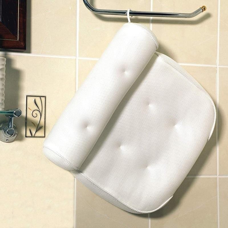 Bath Pillow Ergonomic Neck Support Quick-Dry 3D Mesh
