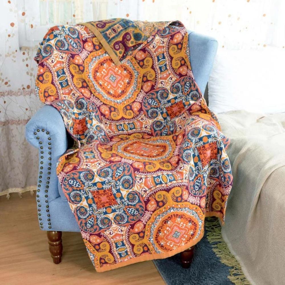 Bath Towel 100% Cotton Vintage Boho Pattern