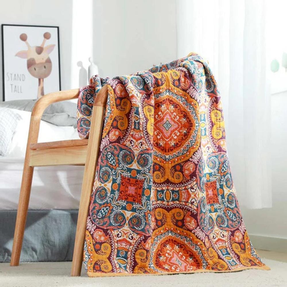 Bath Towel 100% Cotton Vintage Boho Pattern