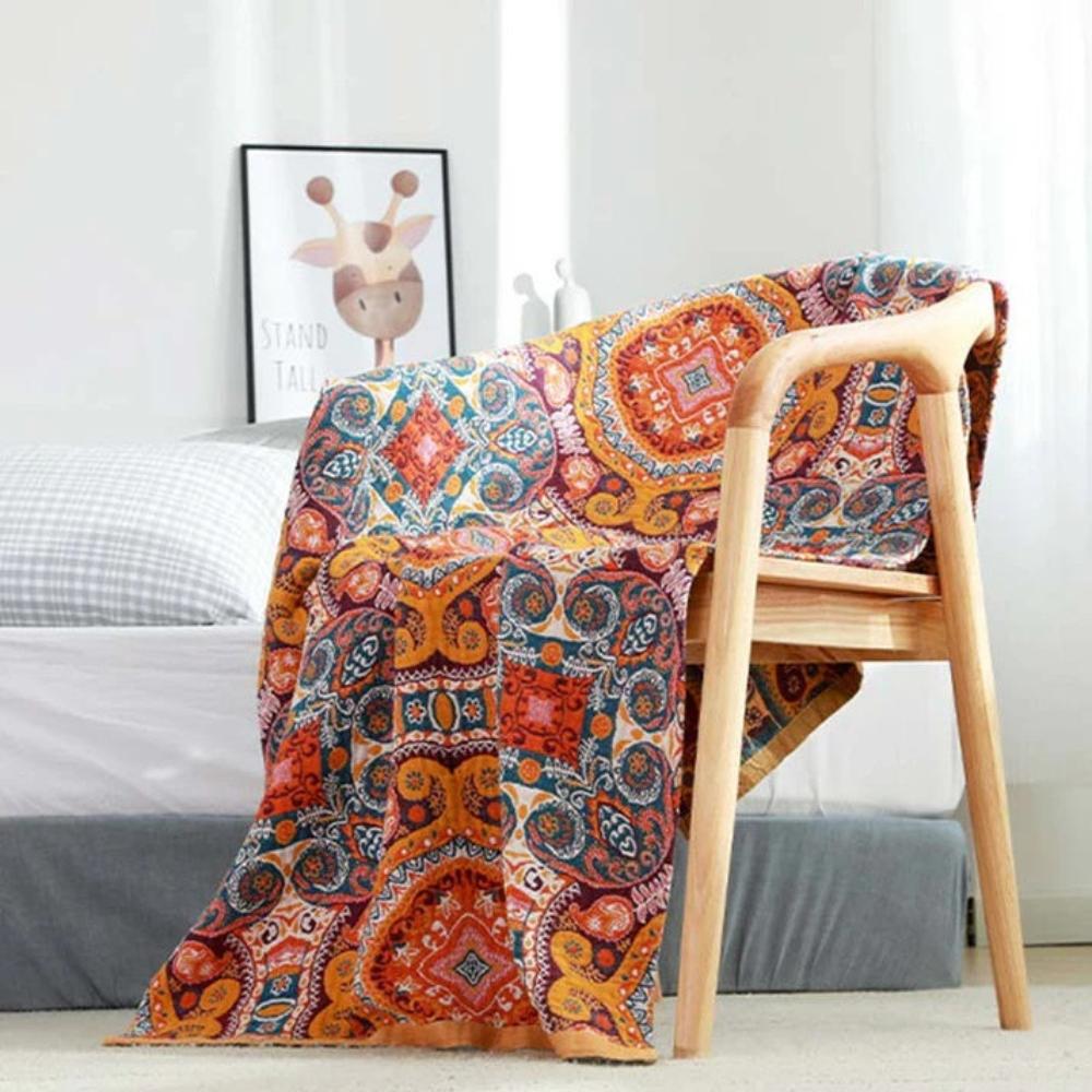 Bath Towel 100% Cotton Vintage Boho Pattern
