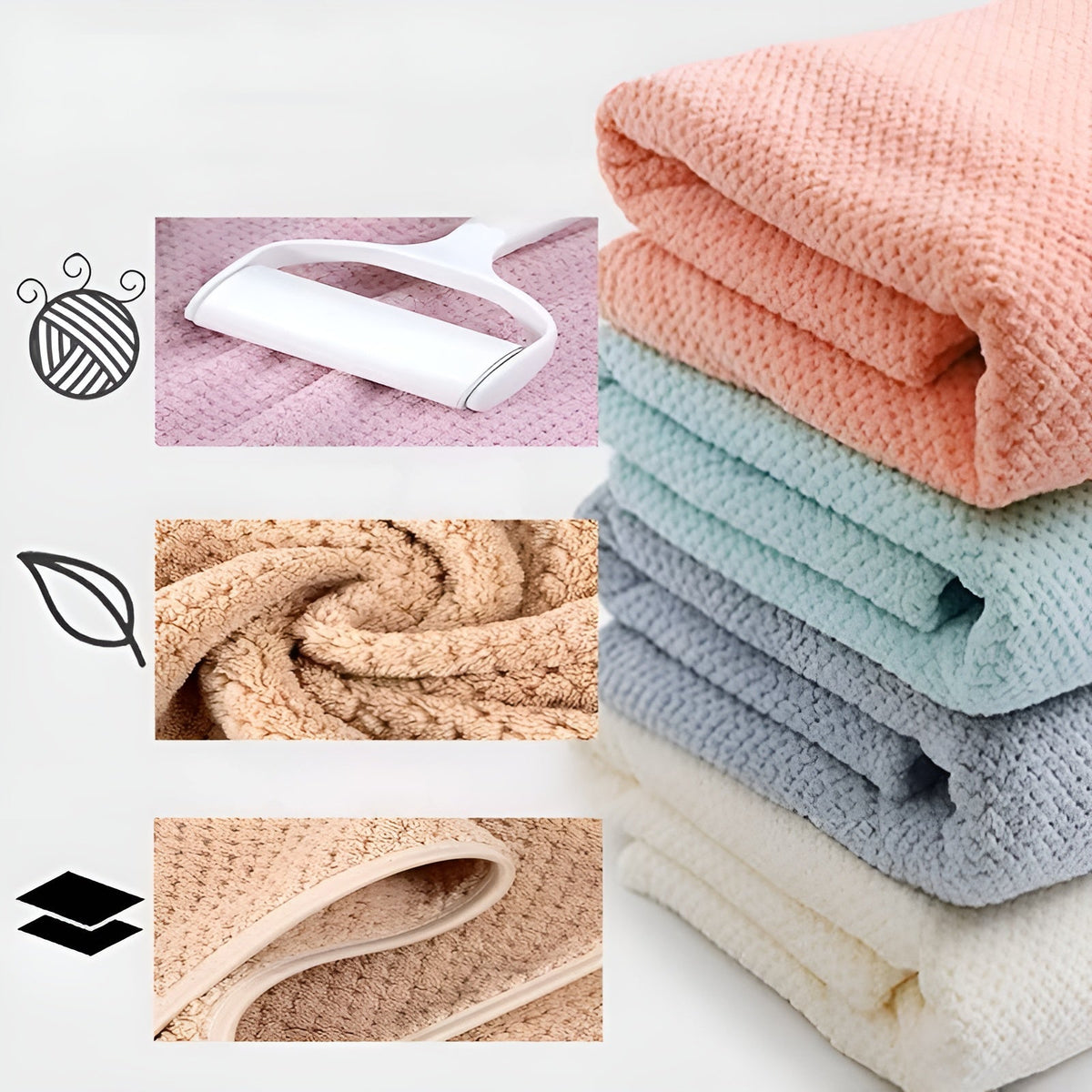 Bath Towel Set Microfiber Ultra-Absorbent Set of 6