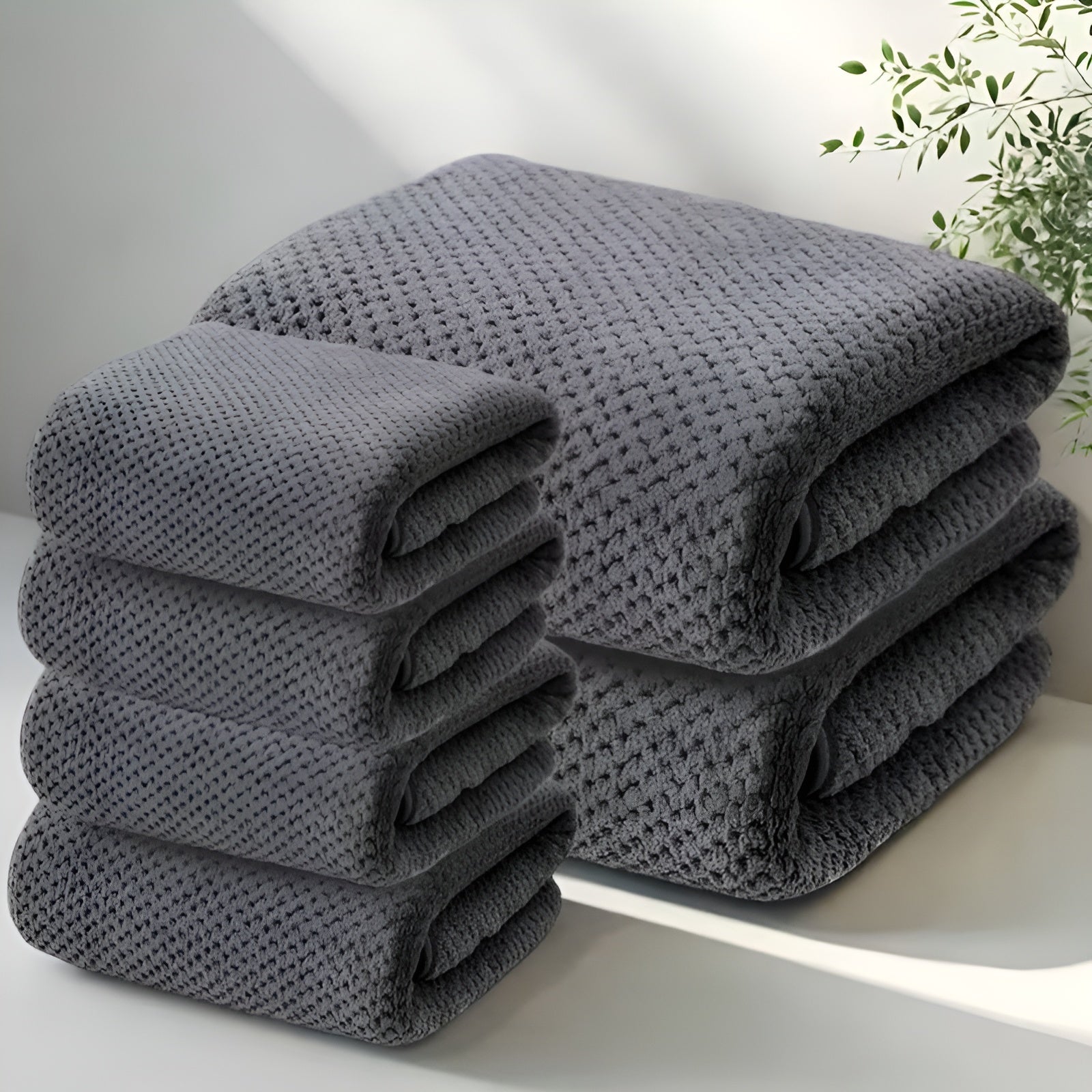Bath Towel Set Microfiber Ultra-Absorbent Set of 6