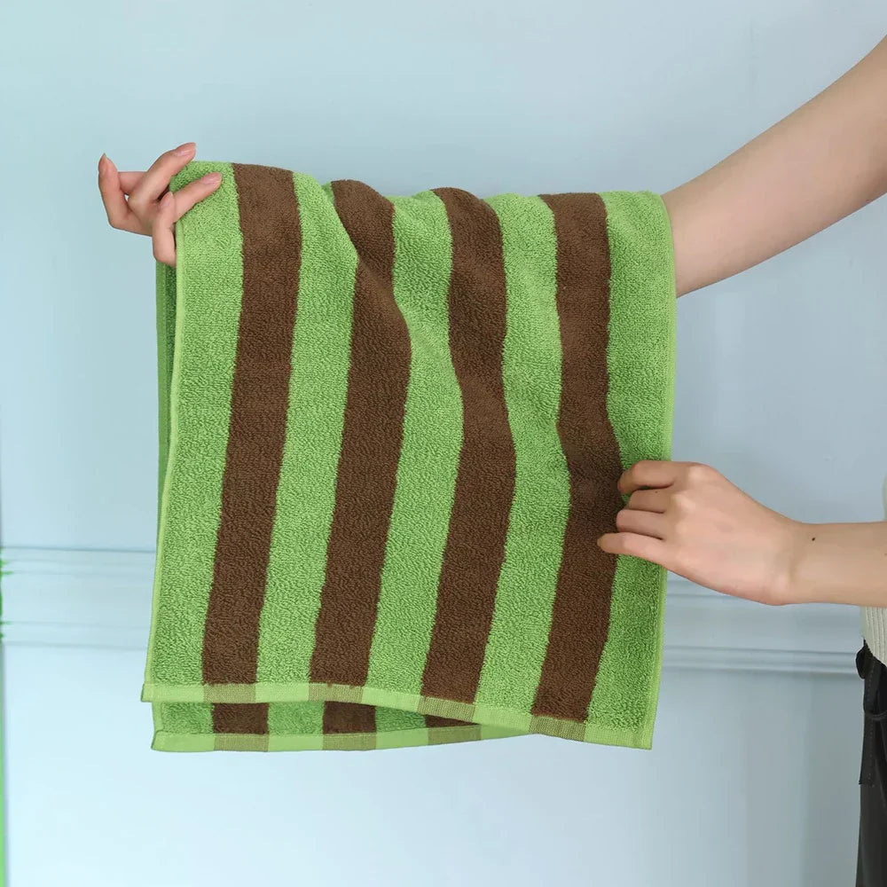 Bath Towel Striped Yarn-Dyed Jacquard Combed Cotton