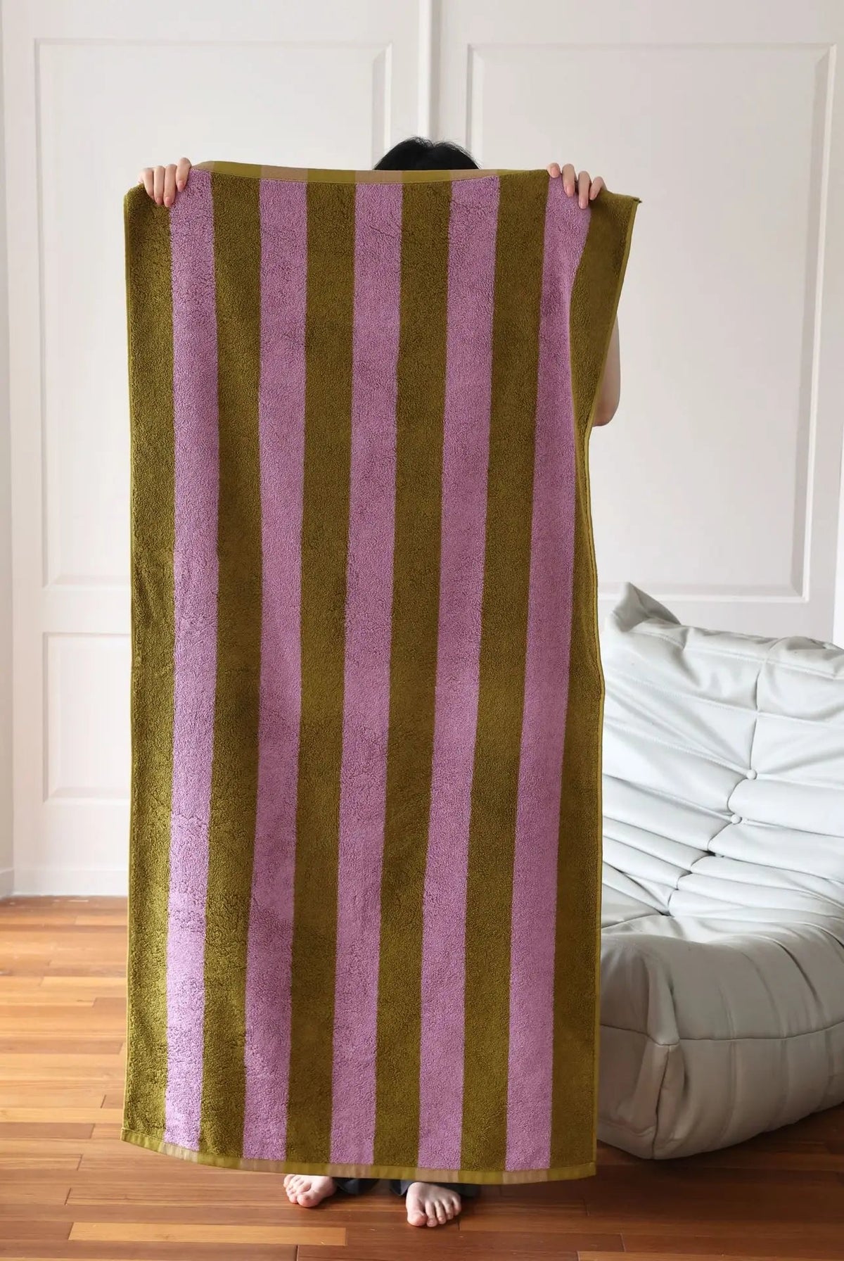 Bath Towel Striped Yarn-Dyed Jacquard Combed Cotton