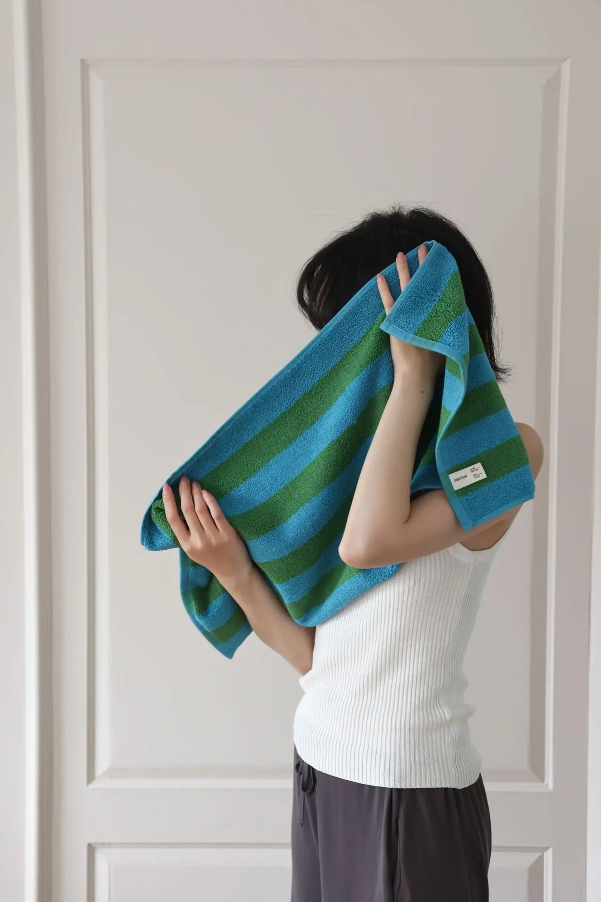 Bath Towel Striped Yarn-Dyed Jacquard Combed Cotton