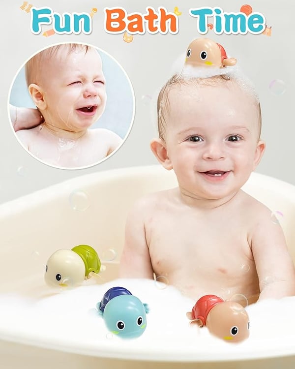 Bath Toy Set Wind-Up Quick-Drying Set of 6