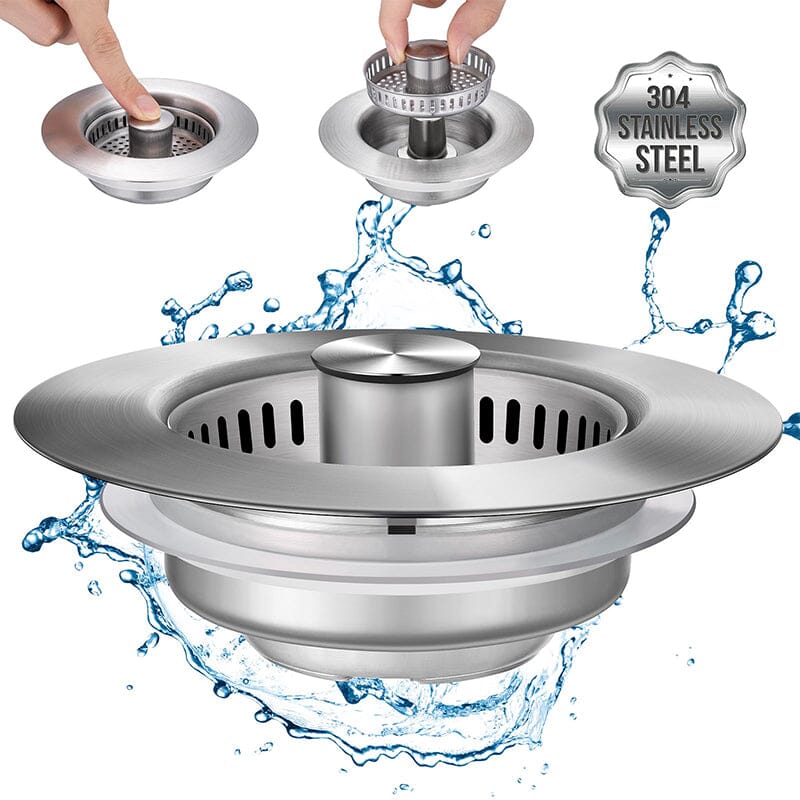 Bathroom Drain Strainer Pop-Up Stopper & Basket Filter