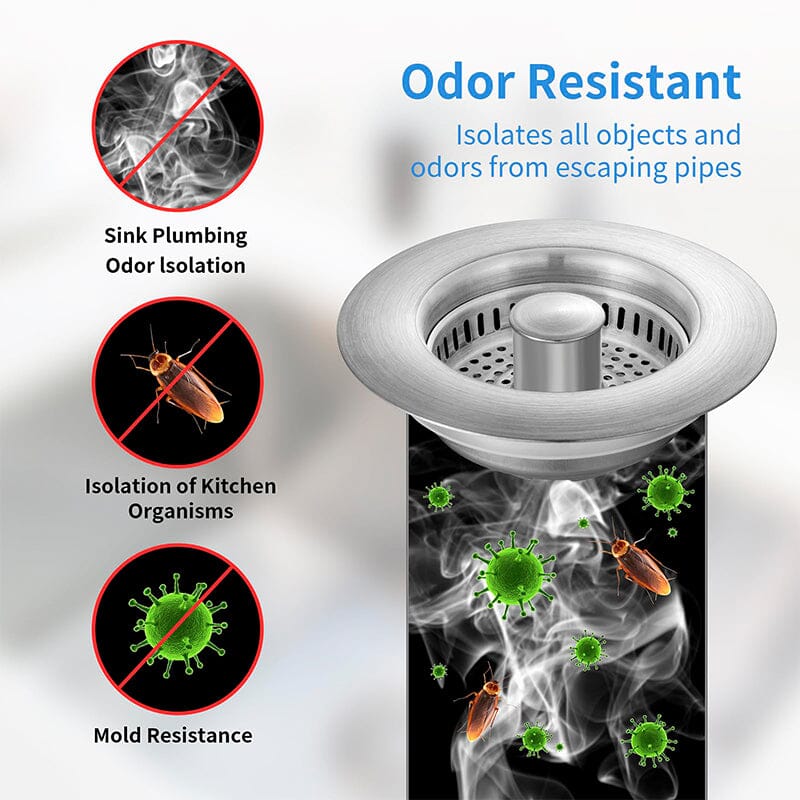 Bathroom Drain Strainer Pop-Up Stopper & Basket Filter
