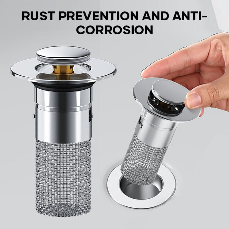 Bathroom Drain Strainer Pop-Up Stopper & Basket Filter