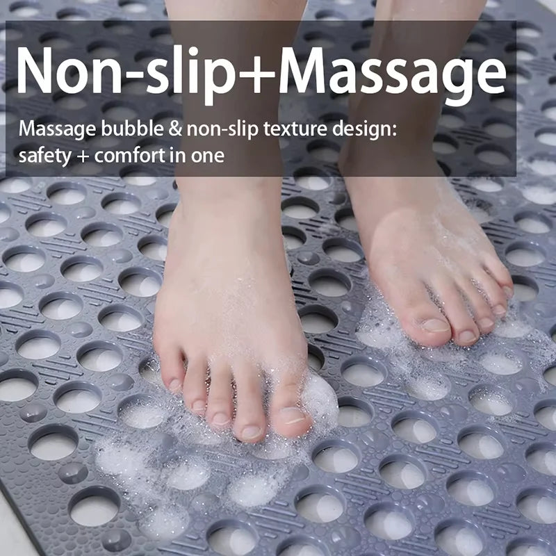 Bathroom Safety Mat Suction Cup Grip & Textured Non-Slip