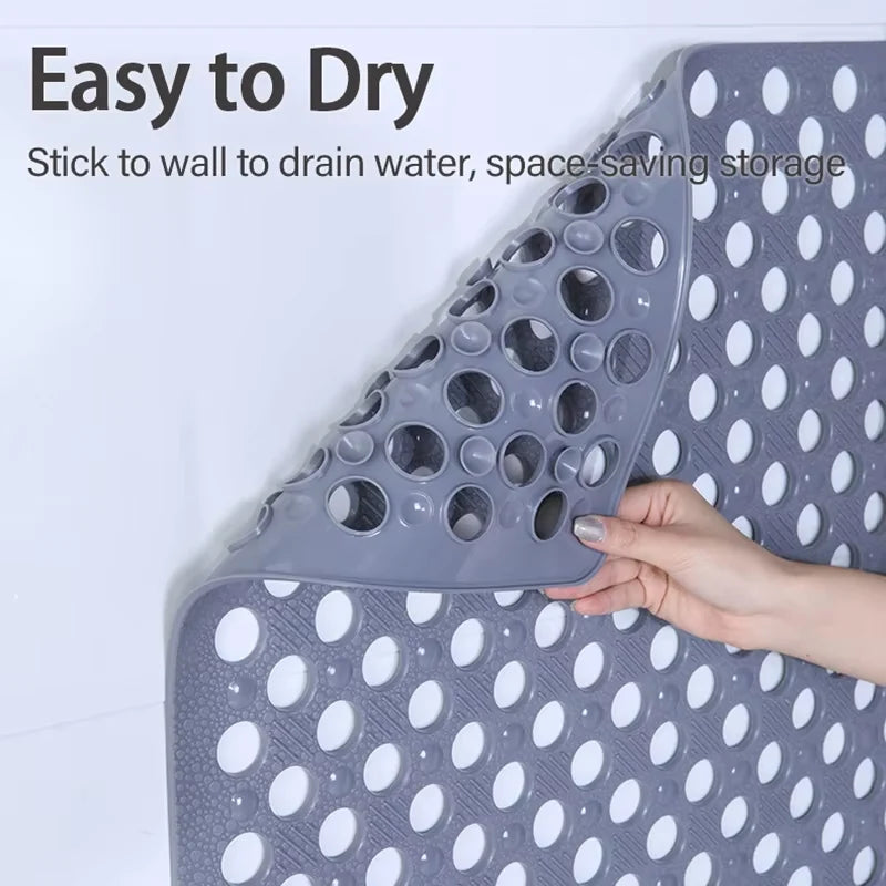 Bathroom Safety Mat Suction Cup Grip & Textured Non-Slip
