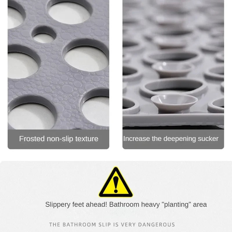Bathroom Safety Mat Suction Cup Grip & Textured Non-Slip