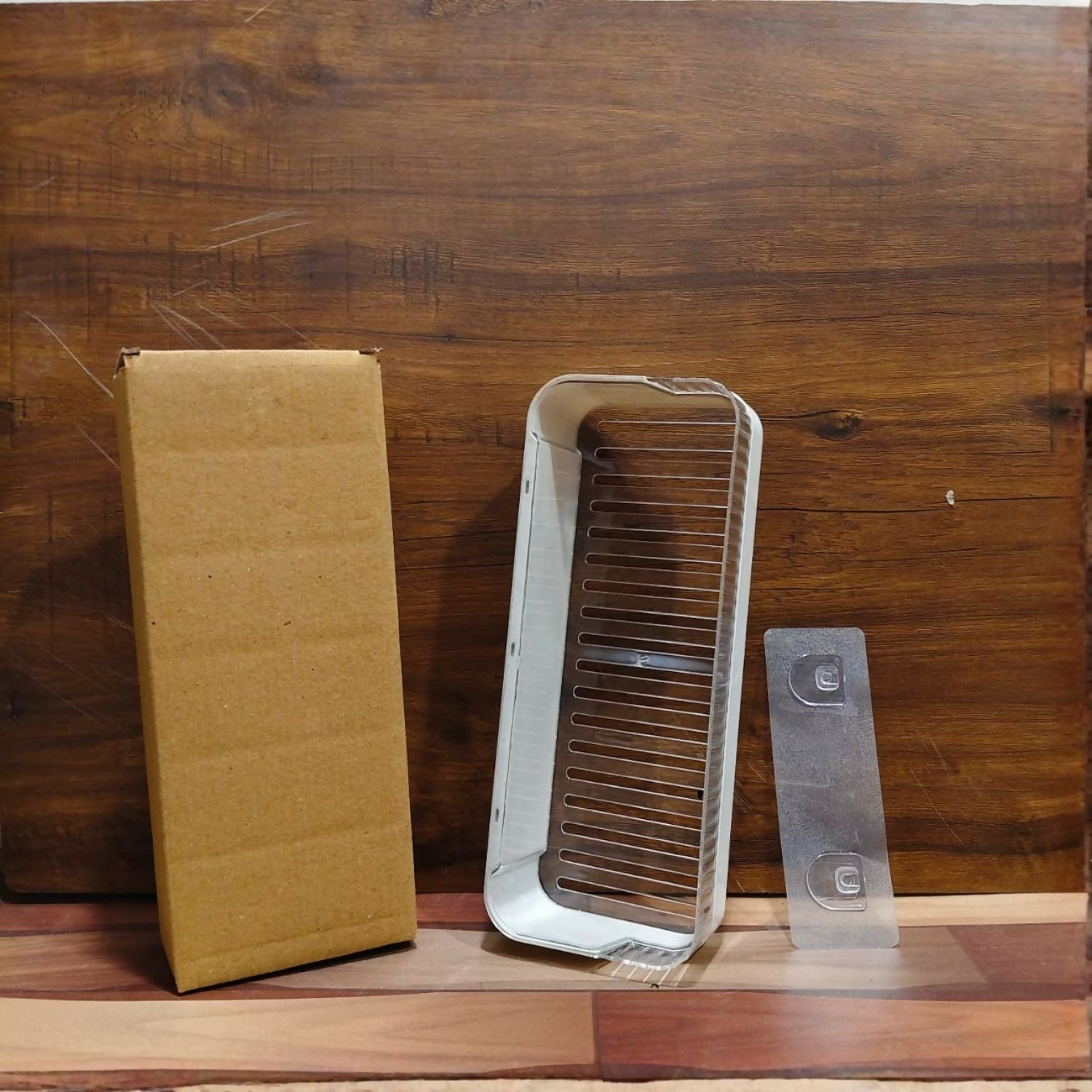 Bathroom Wall Shelf Drill-Free Mounting Drainage Slots Raised Edges